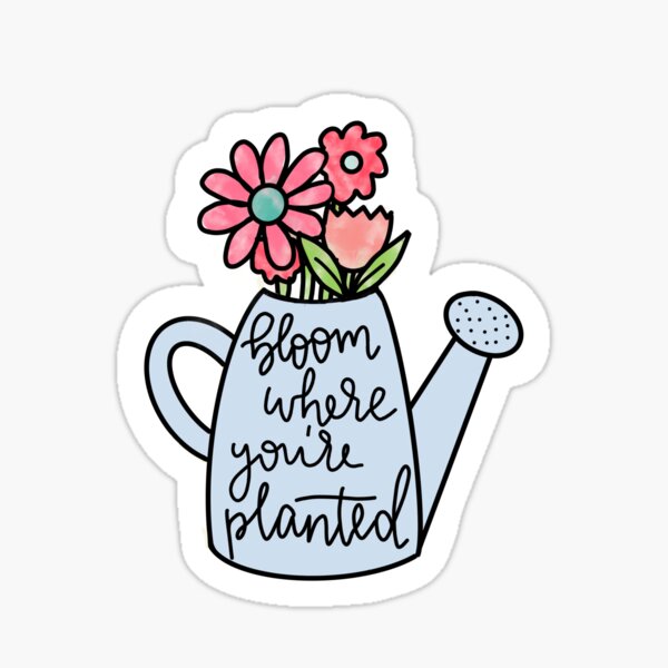 bloom where you're planted sticker Sticker