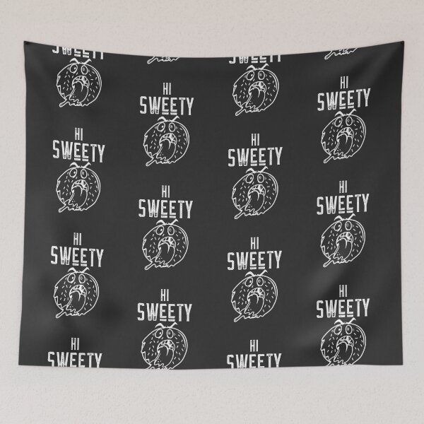 Item preview, Hi Sweety. Angry Donut. Funny doughnut. Dark background. designed and sold by shirtdan.