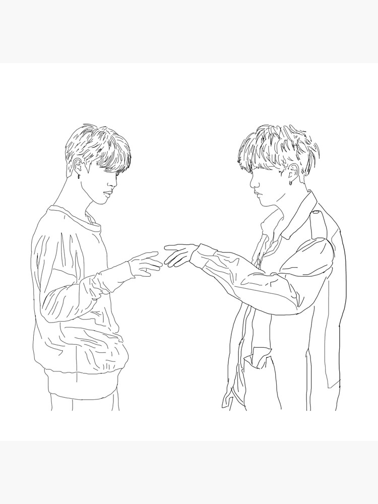 Bts Yoonmin Outline Art Board Print By Aprilskyy Redbubble