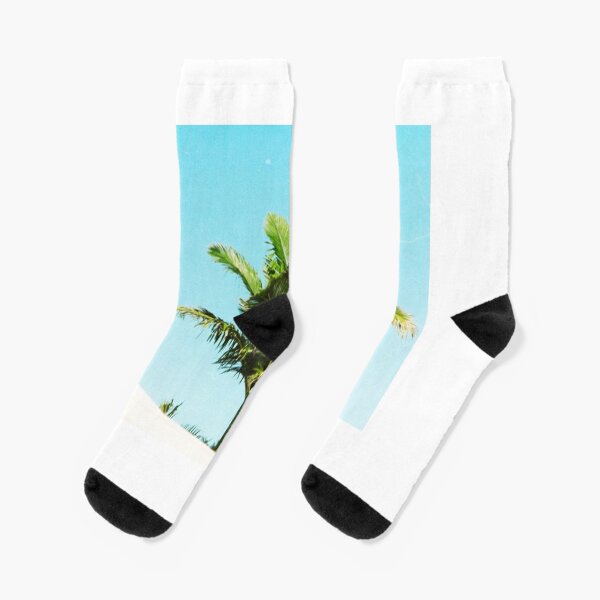 Grunge Palm Beach Socks
