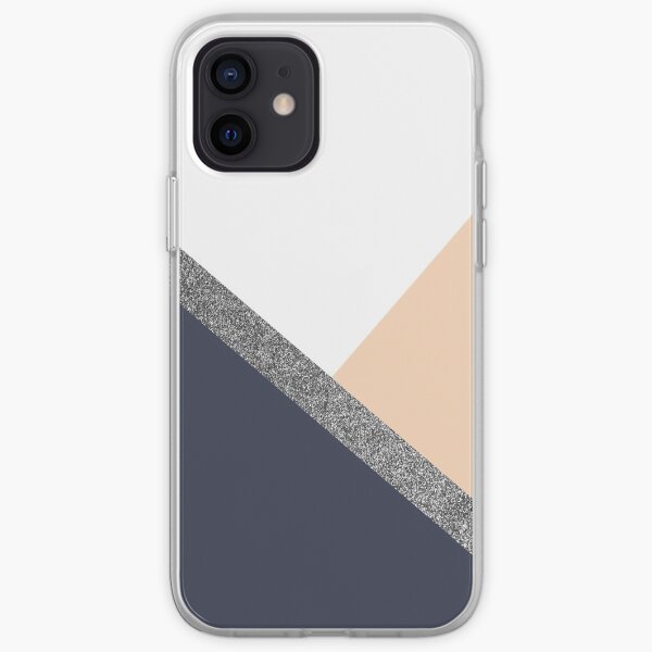 Pink and navy pattern iPhone Soft Case