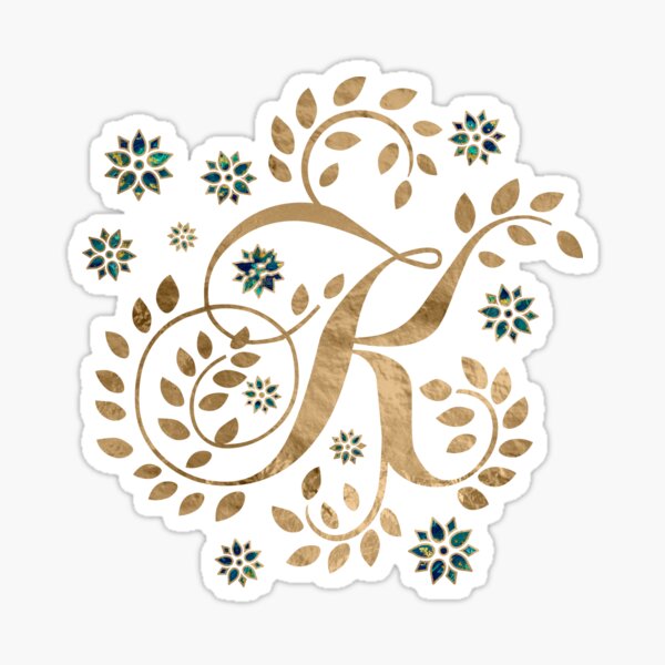 Item preview, Luxury Golden Calligraphy Monogram with letter K designed and sold by k9printart.