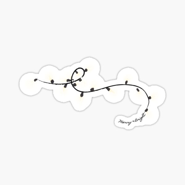 Merry & Bright [White on Red] Sticker