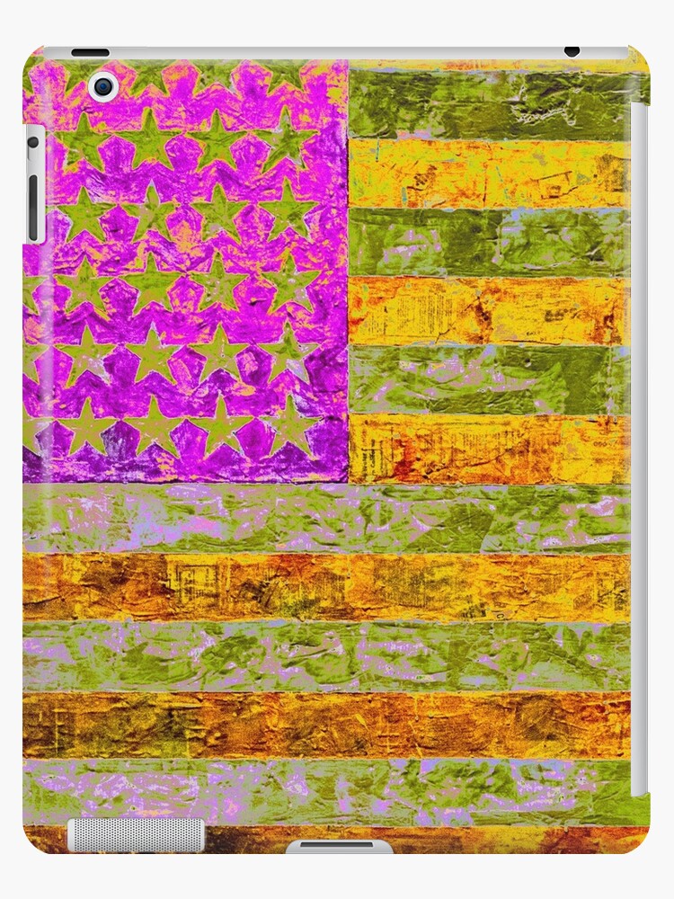 Pink Yellow And Green Flag Appropriated From Jasper Johns Ipad Case Skin By Michaellehr Redbubble