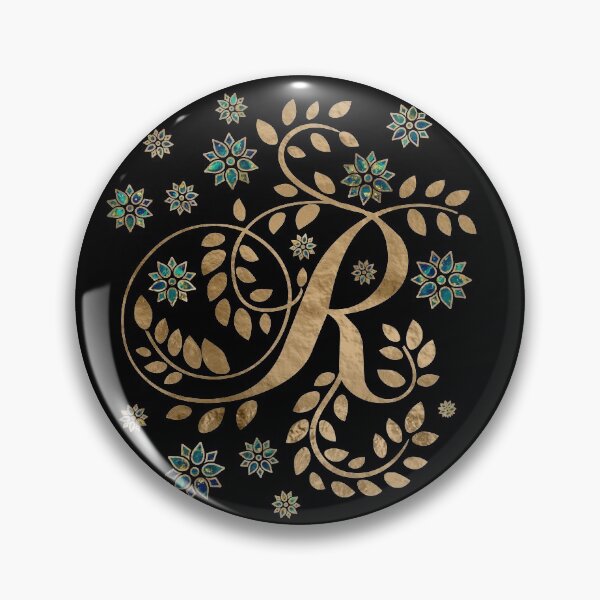 Artikelvorschau, Luxus Golden Kalligraphie Monogramm mit Buchstaben R. entworfen und verkauft von k9printart.