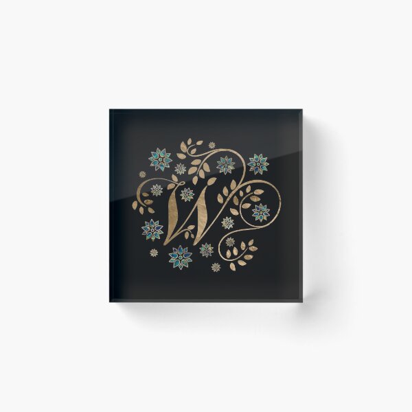 Item preview, Luxury Golden Calligraphy Monogram with letter W designed and sold by k9printart.