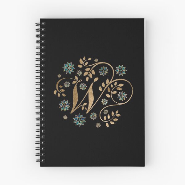 Aperçu de l'œuvre Monogramme de calligraphie dorée de luxe avec la lettre W créée et vendue par k9printart.
