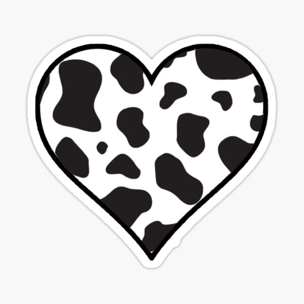 "Cow Print Heart Sticker " Sticker for Sale by sammanthaxlopez | Redbubble