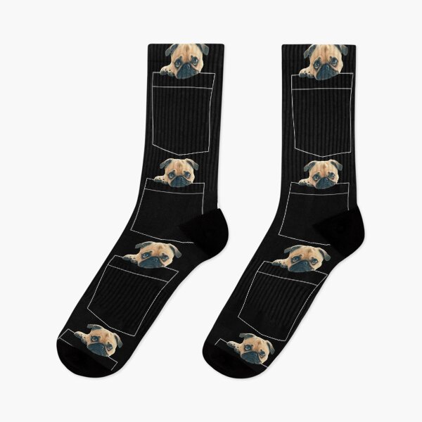 Item preview, Pug Puppy in a Pocket for Dark Background designed and sold by AmbroseAnn.