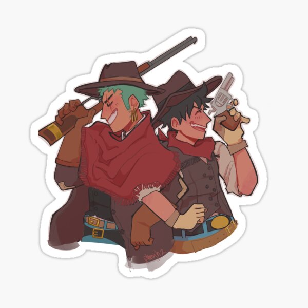 cowboy luffy n zoro Sticker