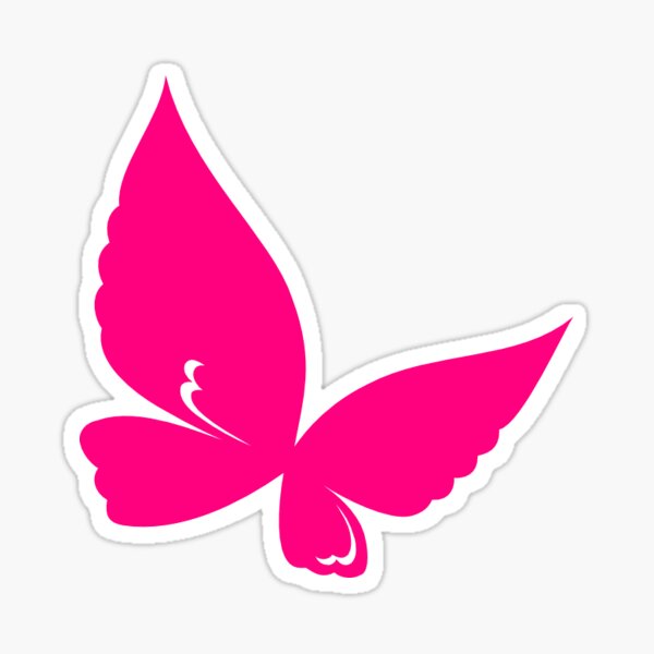 Pink Glittery Butterfly Sticker for Sale by cinlali