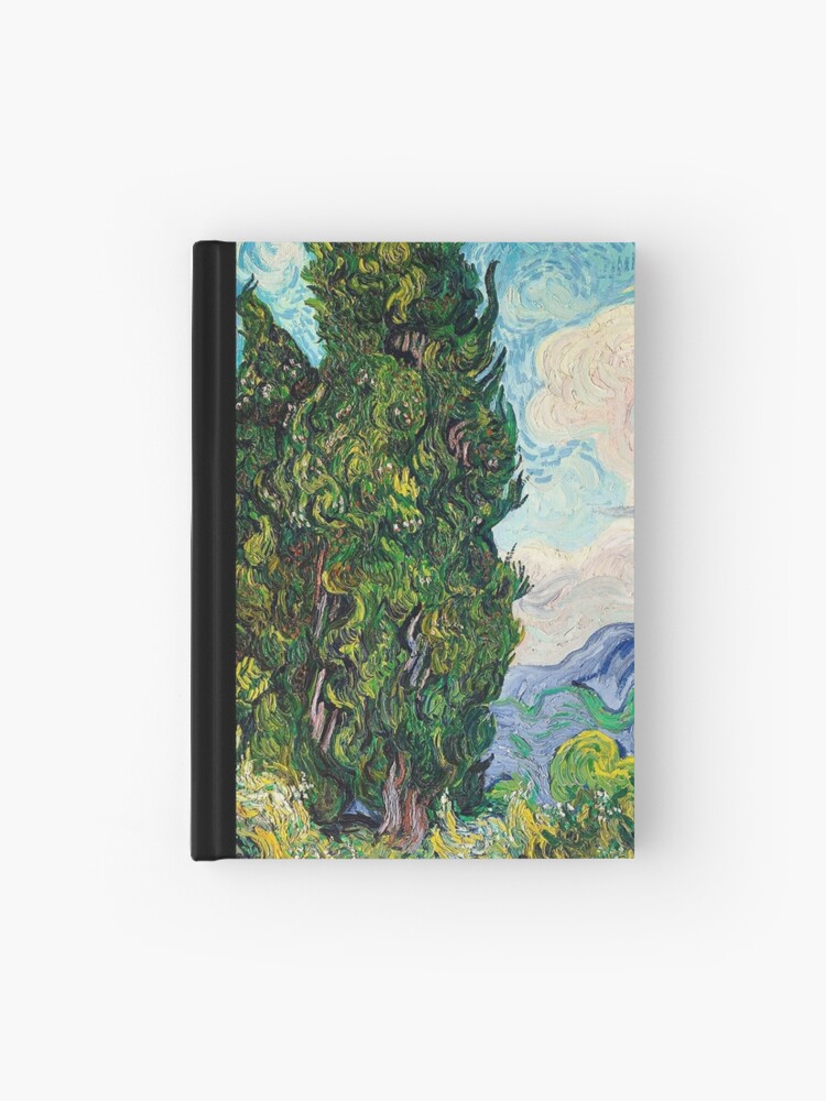 Painting Art Vincent Van Gogh Paintings Cypresses Hardcover Journal By Sasyjamart Redbubble