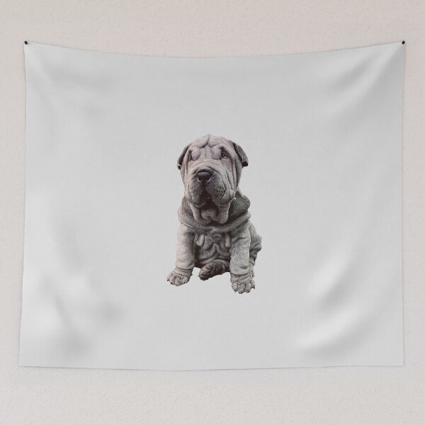 Item preview, Shar Pei Cute Blue Puppy Dog designed and sold by ElegantCat.
