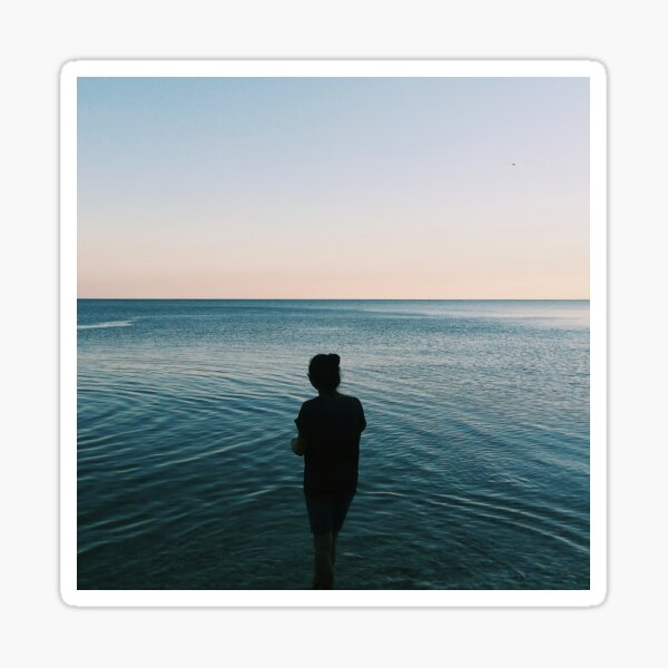 Alone In A Serene Sea Sticker