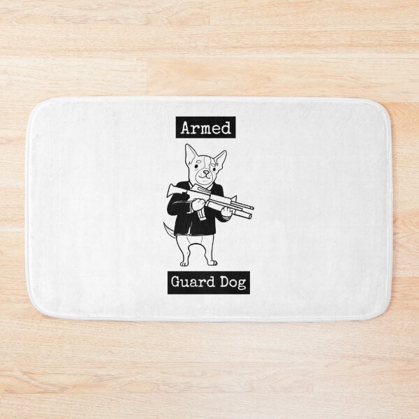 Item preview, Armed Guard Dog. Funny Pun. Light background. designed and sold by shirtdan.