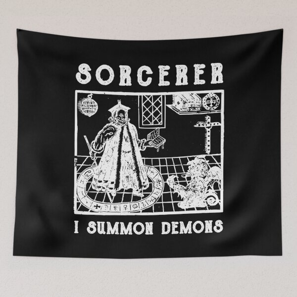 Item preview, Faustus Woodcut Sorcerer I Summon Demons designed and sold by h44k0n.