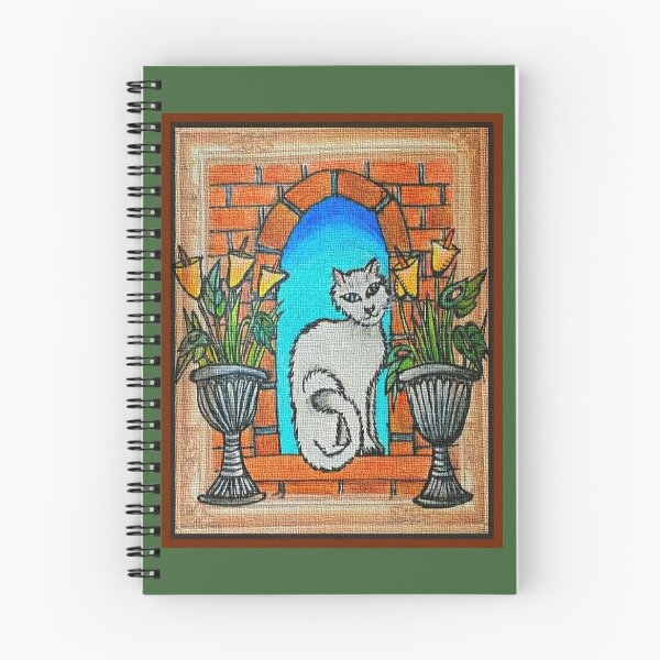 Item preview, White Cat in Arched Window designed and sold by PaniaBrown.