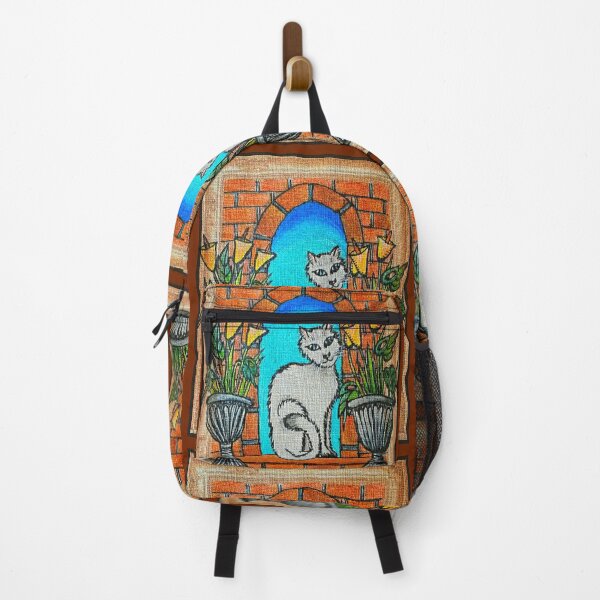 Item preview, White Cat in Arched Window designed and sold by PaniaBrown.