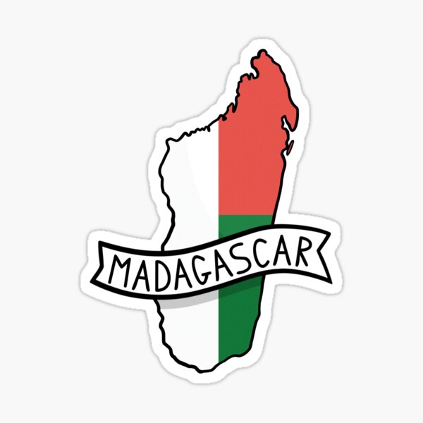 Madagascar Flag Map Sticker Sticker