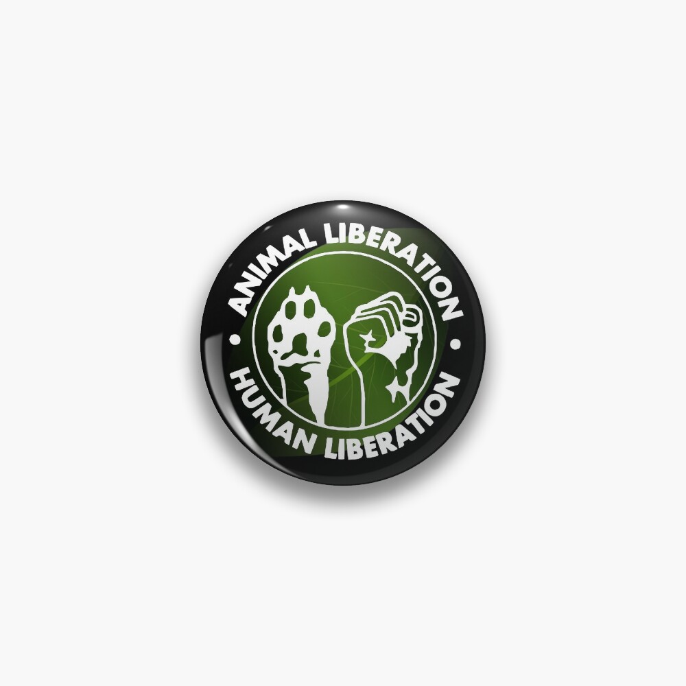 "Animal Liberation Human Liberation" Pin by Techuser | Redbubble