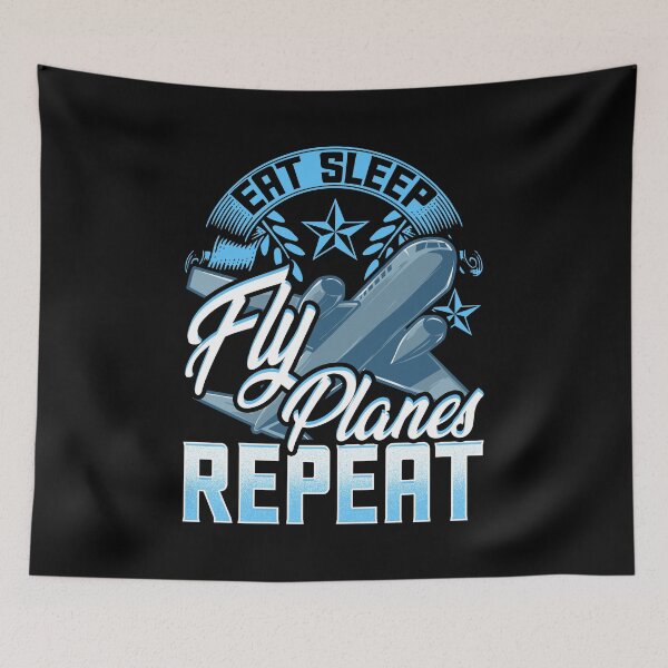Item preview, Funny Eat Sleep Fly Planes Repeat Airplane Pilot designed and sold by perfectpresents.