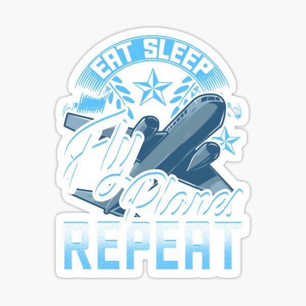 Item preview, Funny Eat Sleep Fly Planes Repeat Airplane Pilot designed and sold by perfectpresents.
