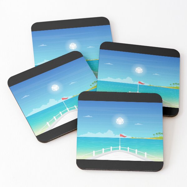 Item preview, Yacht Cruise Summer Vacation Polyhedral Dice Sun RPG Landscape designed and sold by pixeptional.