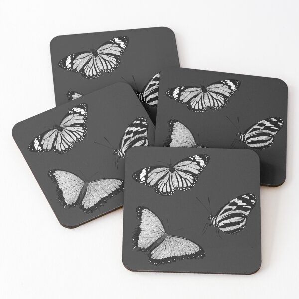 Item preview, glitter shimmering butterflies in silver designed and sold by acatalepsys.