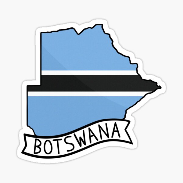 Item preview, Botswana Flag Map Sticker designed and sold by Drawingvild.