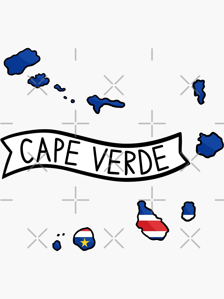 "Cape Verde Flag Map " Sticker for Sale by Drawingvild Redbubble
