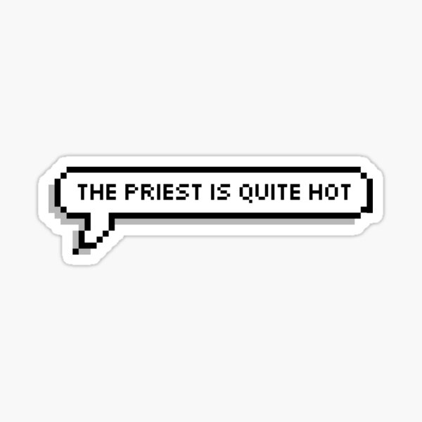 Vista previa del artículo con la obra «El sacerdote es bastante caliente», diseñado y vendido por honeysticks.