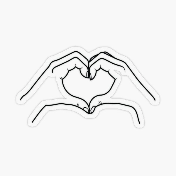 Hand Heart Sign Stickers Redbubble