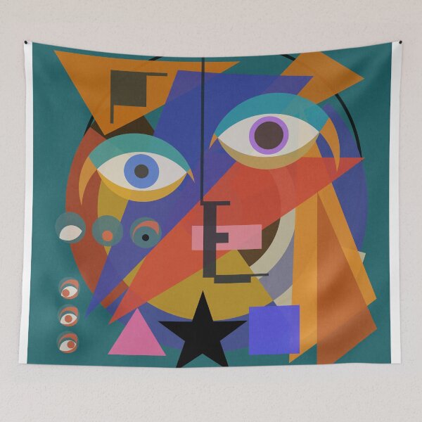 Item preview, Bauwie Square Blue (Original Artwork) designed and sold by Big Fat Arts.