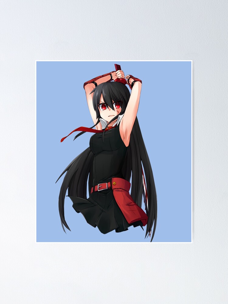 Anime girl red eyes katana black hair akame ga kill Custom Gaming Mat Desk