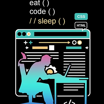Artwork thumbnail, Eat Sleep Code Computer Science Programming design product by Lisbob