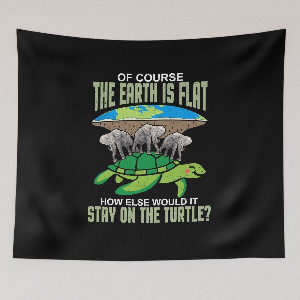 Item preview, Turtle and Elephants earth is flat designed and sold by redshirtz.