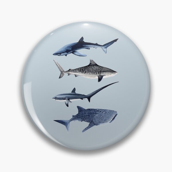 Item preview, SHARKS V-blue, tiger, thresher and whale sharks designed and sold by BEATRIZ ABAITUA.
