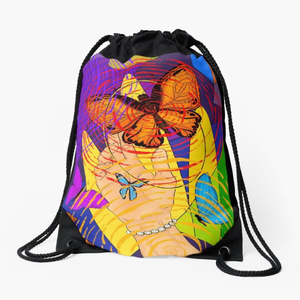 Papillon tourbillon coloré Sac à cordon