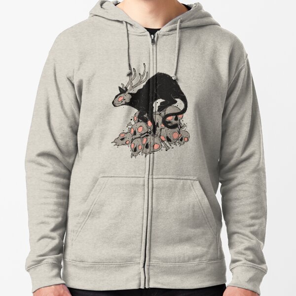 Kitty Demon Skull Zipped Hoodie