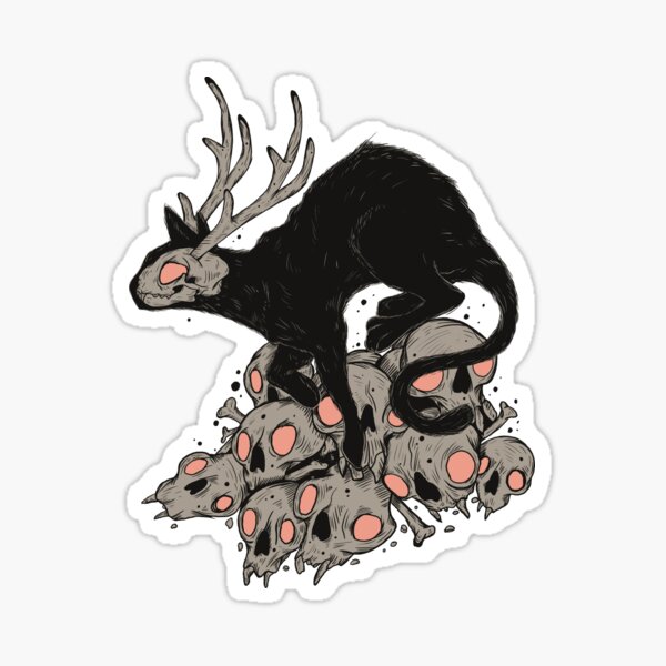 Kitty Demon Skull Sticker