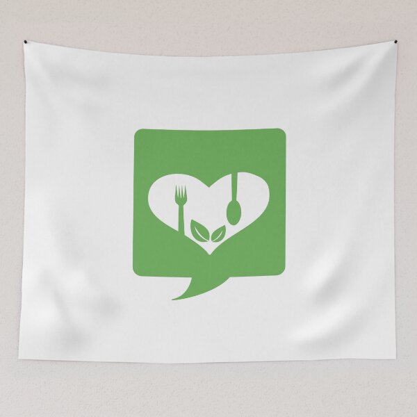 Item preview, Love for vegan food- with organic leaves and speech bubble for organic Vegetarian friendly diet designed and sold by Shawlin Islam.