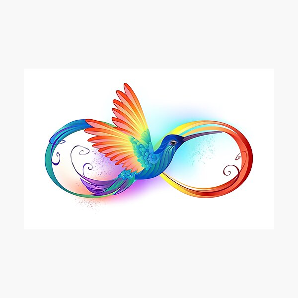 Rainbow Hummingbird with Infinity Photographic Print