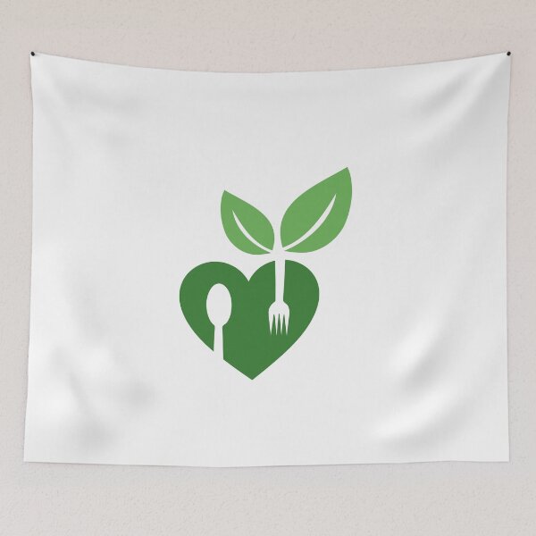 Item preview,  Love for vegan food- with organic leaves and speech bubble for organic Vegetarian friendly diet designed and sold by Shawlin Islam.