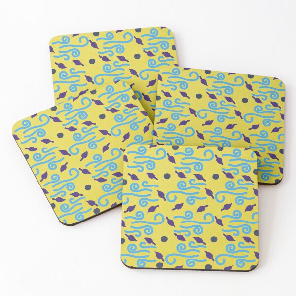 Item preview, Purple leaves on yellow background neutral pattern designed and sold by GoodyLeo.