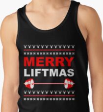 Merry Liftmas, Weightlifting Christmas Ugly Sweater Tank Top