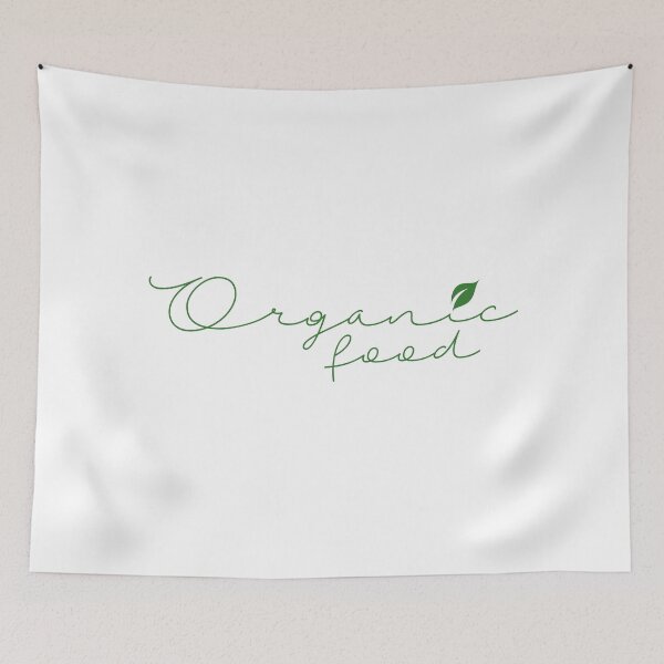 Item preview, Organic food calligraphy- Vegetarian food safety with green leaves designed and sold by Shawlin Islam.