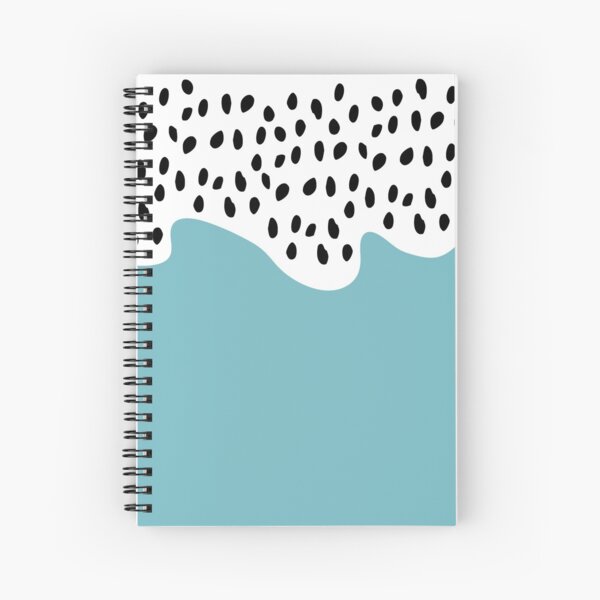 Dalmatian spot print with blue block colour waves Spiral Notebook