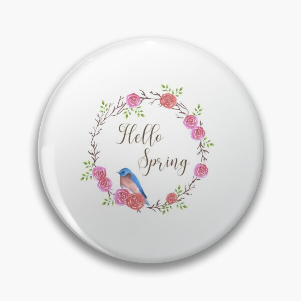 Item preview, Bluebird sitting on a rose flower wreath with spring wishes designed and sold by Shawlin Islam.