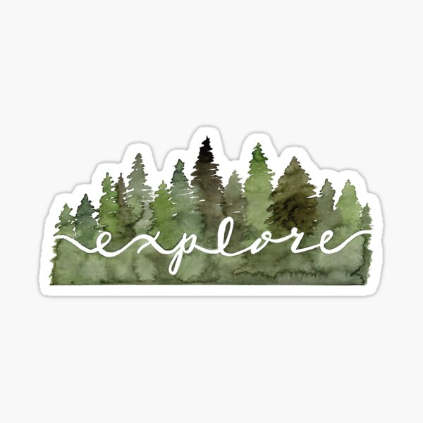 Explore in the Forest Sticker for Sale by jaimemarilyn