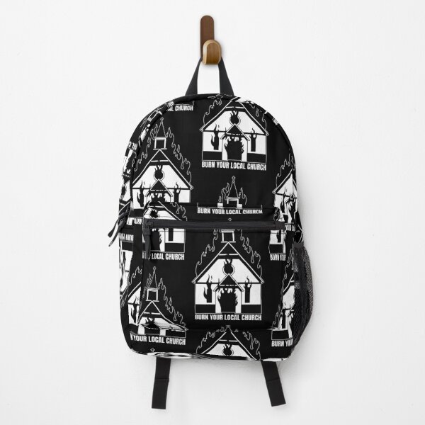 Burn your local church - Satanic burning church Backpack